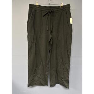 Women’s Black Wide Leg Pull-On Pants Drawstring Waist Size Large